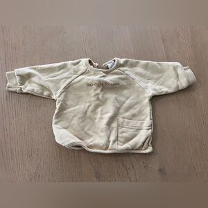 Zara butter yellow gender neutral too cute to care sweatshirt sz 1-3 months